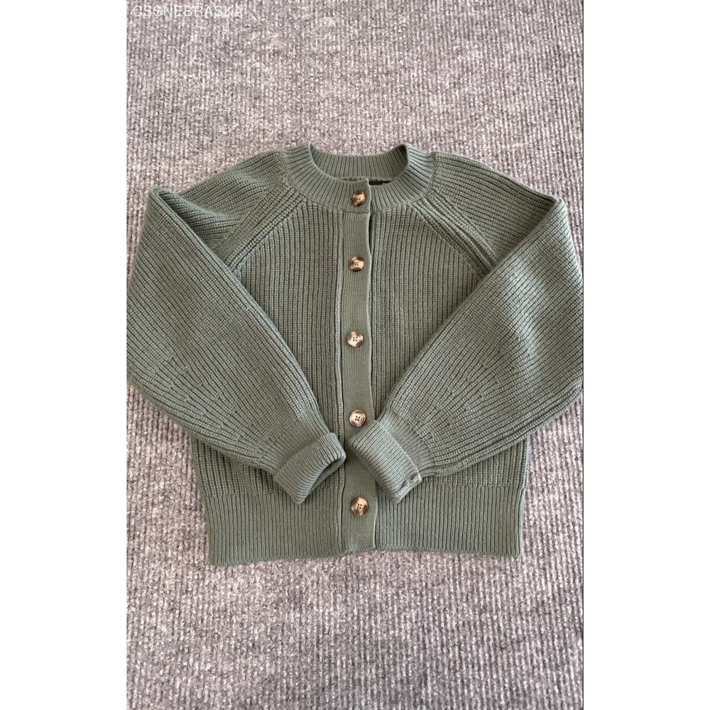 Banana Republic Green Women's Button Front Cardigan - Size S